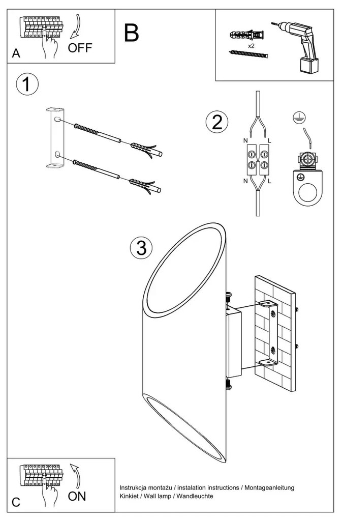 Kinkiet PENNE 30 biały SOLLUX  LIGHTING