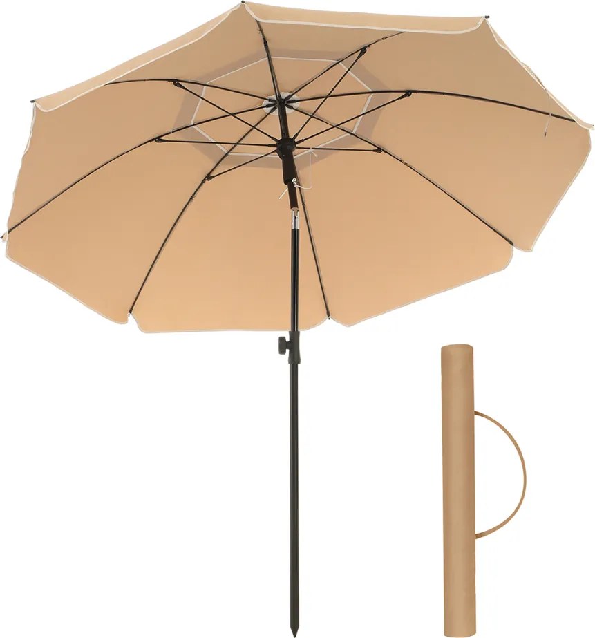 Parasol SOLARA, Ø160 cm, jasnobrązowy (taupe) SongmicsHome
