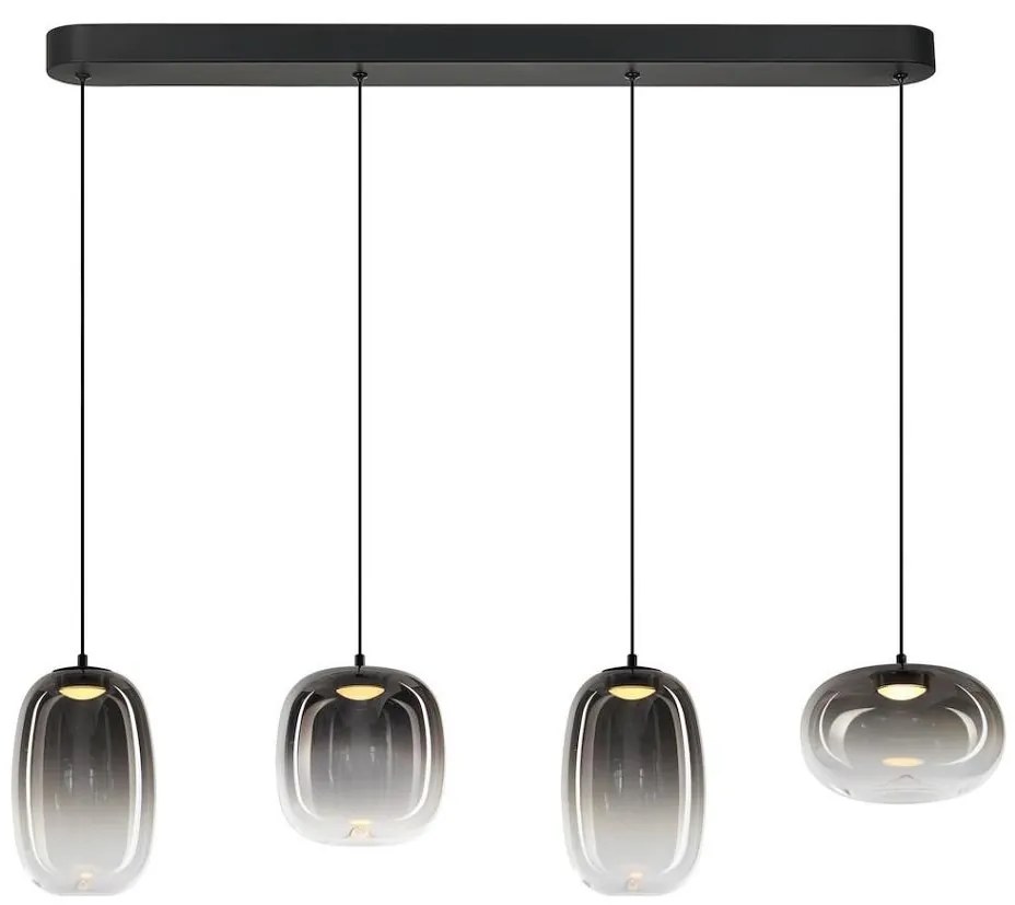 LED Żyrandol na lince VASO LED/15W/230V czarny/dymny