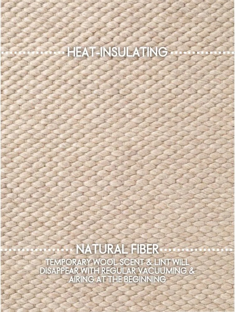 Beżowy wełniany okrągły dywan tkany ręcznie ø 160 cm Lyon Beans – Elle Decoration