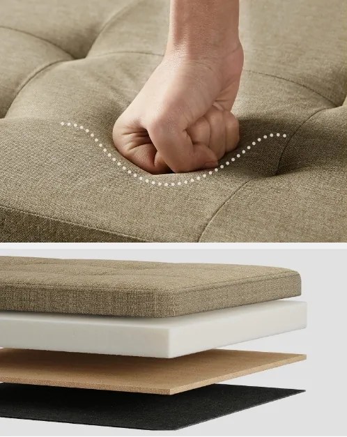 Stołek ze schowkiem OTTOMAN 110x38 cm, jasnobrązowy
