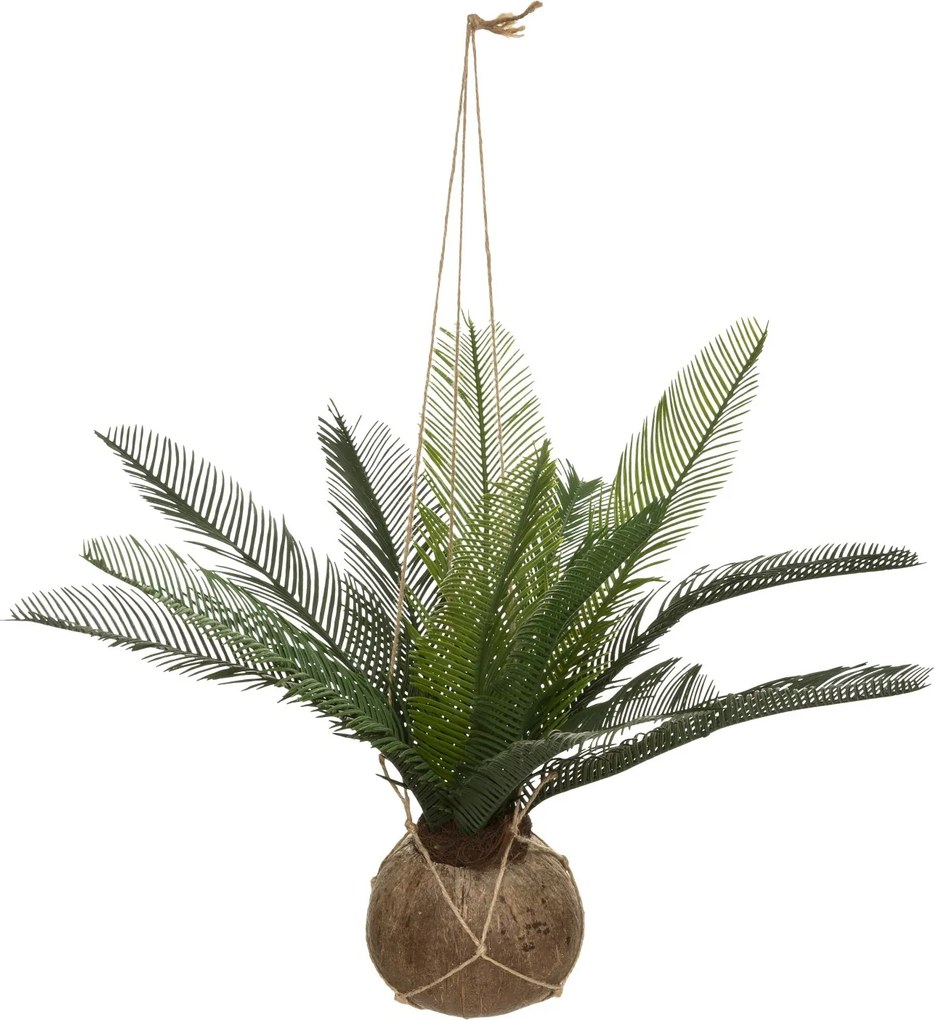 Palma sztuczna w doniczce z kokosa, wisząca, wys. 50 cm