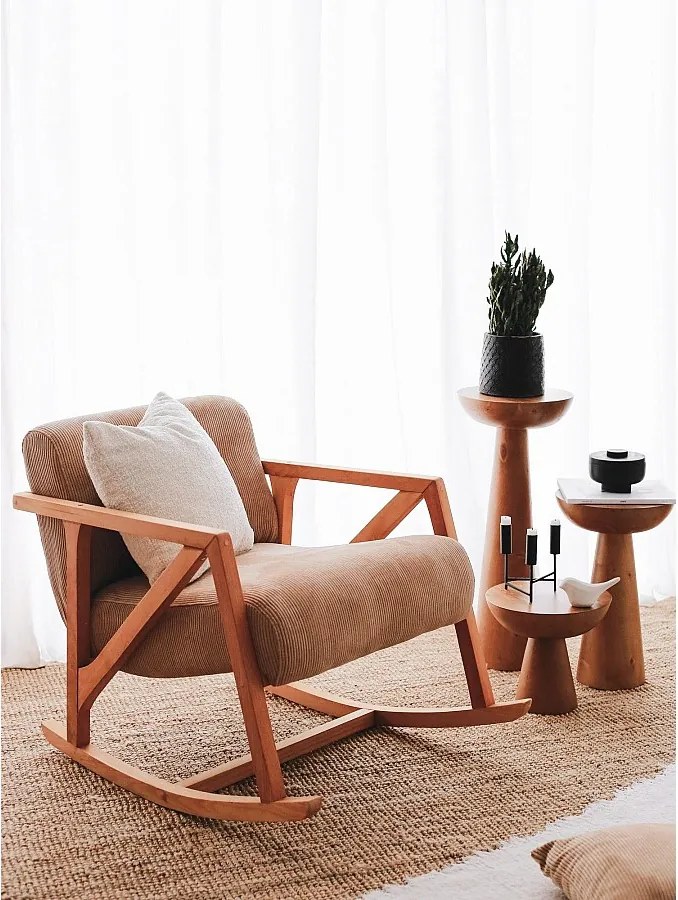 Elegancki fotel welurowy, kolor camelowy, 85 x 75 x 67 cm | tkanina 100% welur, nogi drewniane, elegancki i wygodny do salonu i biura