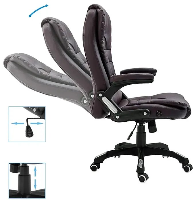 Brązowy rozkładany fotel biurowy - Loker