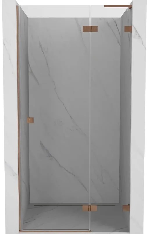 Mexen Lunar L drzwi prysznicowe uchylne prawe 70 cm, transparent, miedź szczotkowana - 834L-070-000-65-00-P