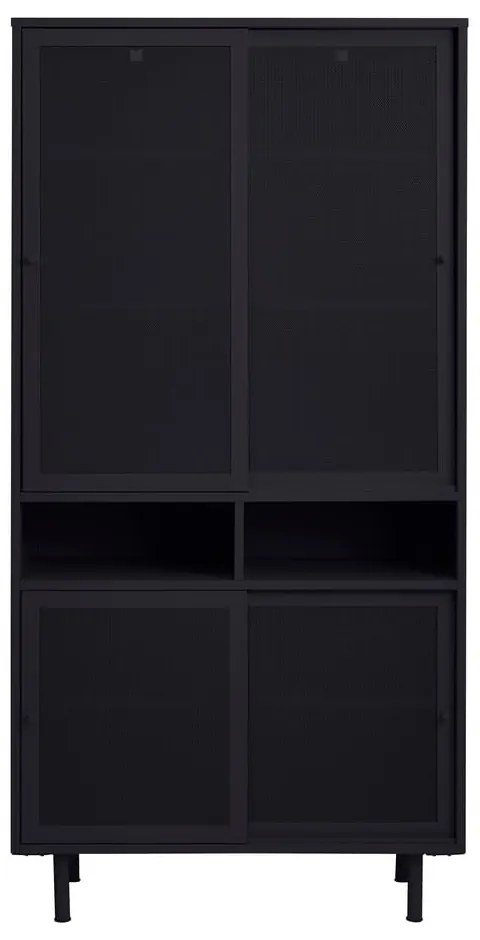 Czarna metalowa szafka z drzwiami przesuwnymi 90x180x40 cm Veep – Unique Furniture