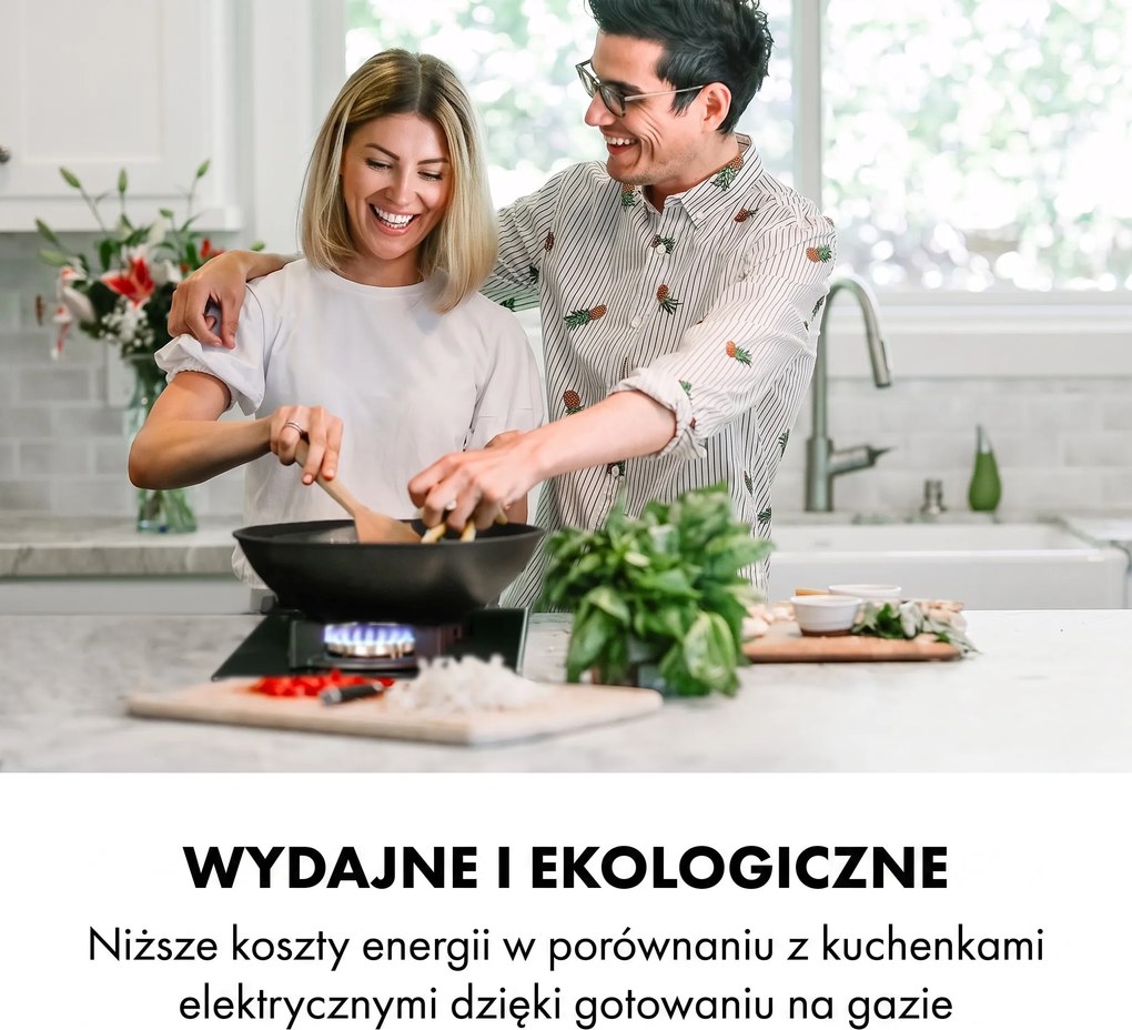 Klarstein Goldflame 30cm Płyta Gazowa 2 Palniki Czarny