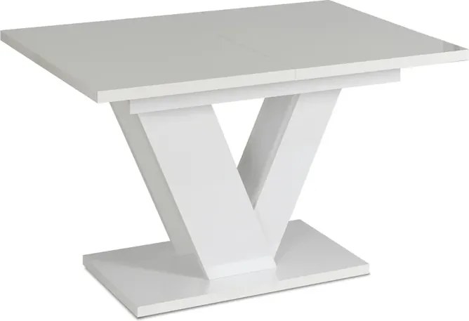 Stół Prostokątny Rozkładany CLARK 120-160 cm Biały Połysk Glamour