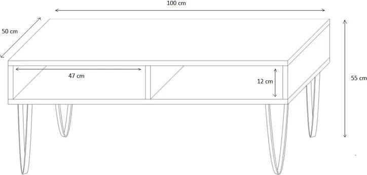 Nowoczesny stolik do salonu dąb sonoma P3-E60