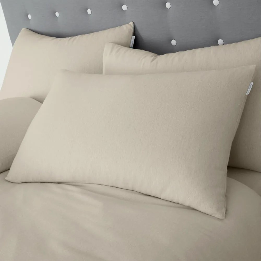 Beżowa flanelowa pościel dwuosobowa 230x220 cm Brushed – Catherine Lansfield