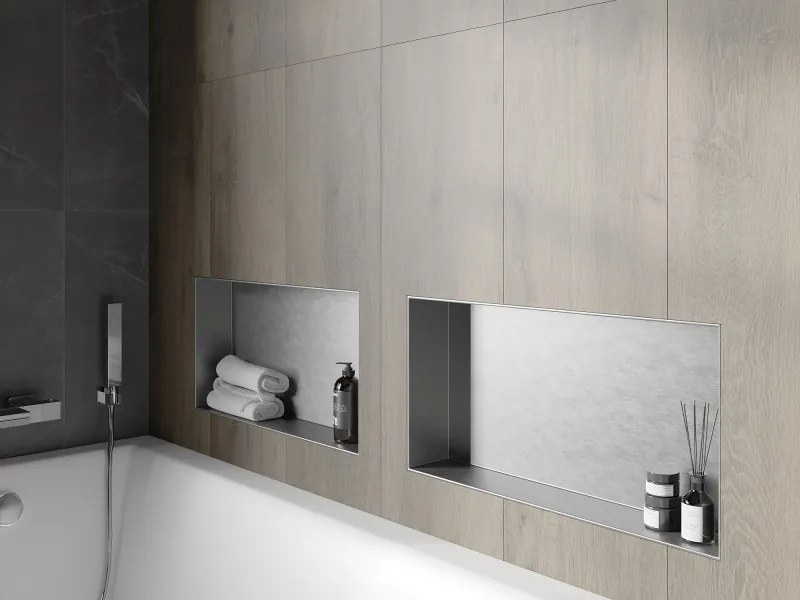 Mexen X-Wall-NR półka wnękowa bez kołnierza 60 x 30 cm, inox - 1911603010