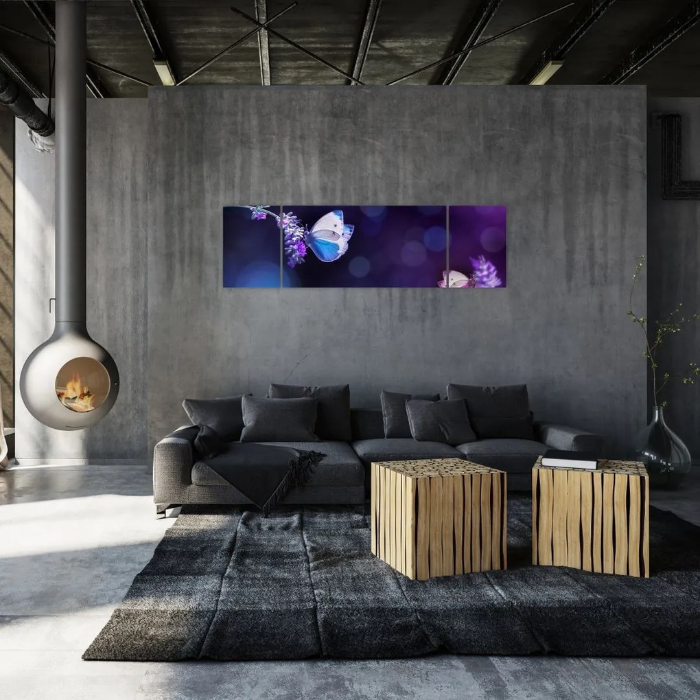 Obraz - Motyle na lawendie (170x50 cm)