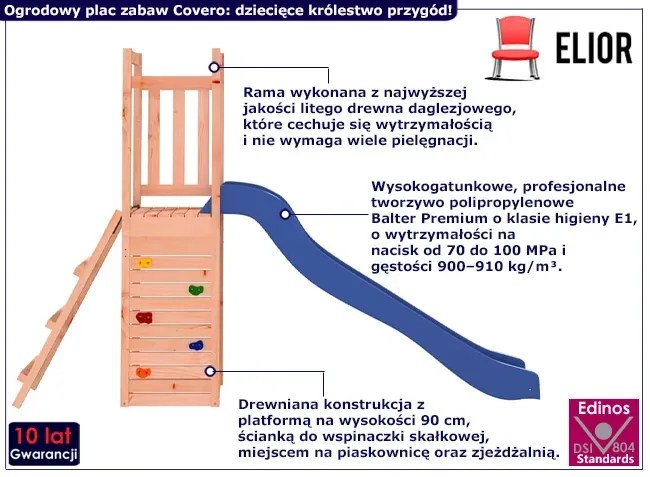 Plac zabaw dla dzieci ze zjeżdżalnią i ścianką wspinaczkową E8-D89
