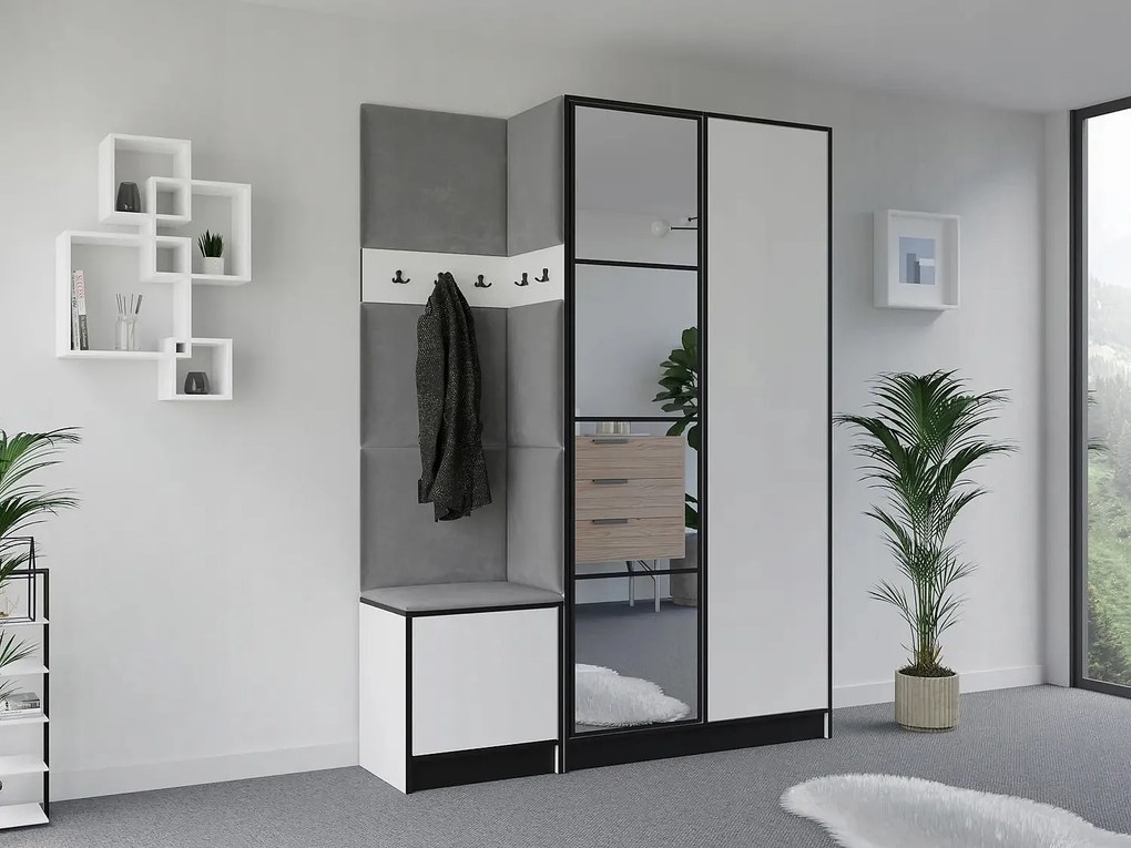 Garderoba EDEN 13 Biały + Szary
