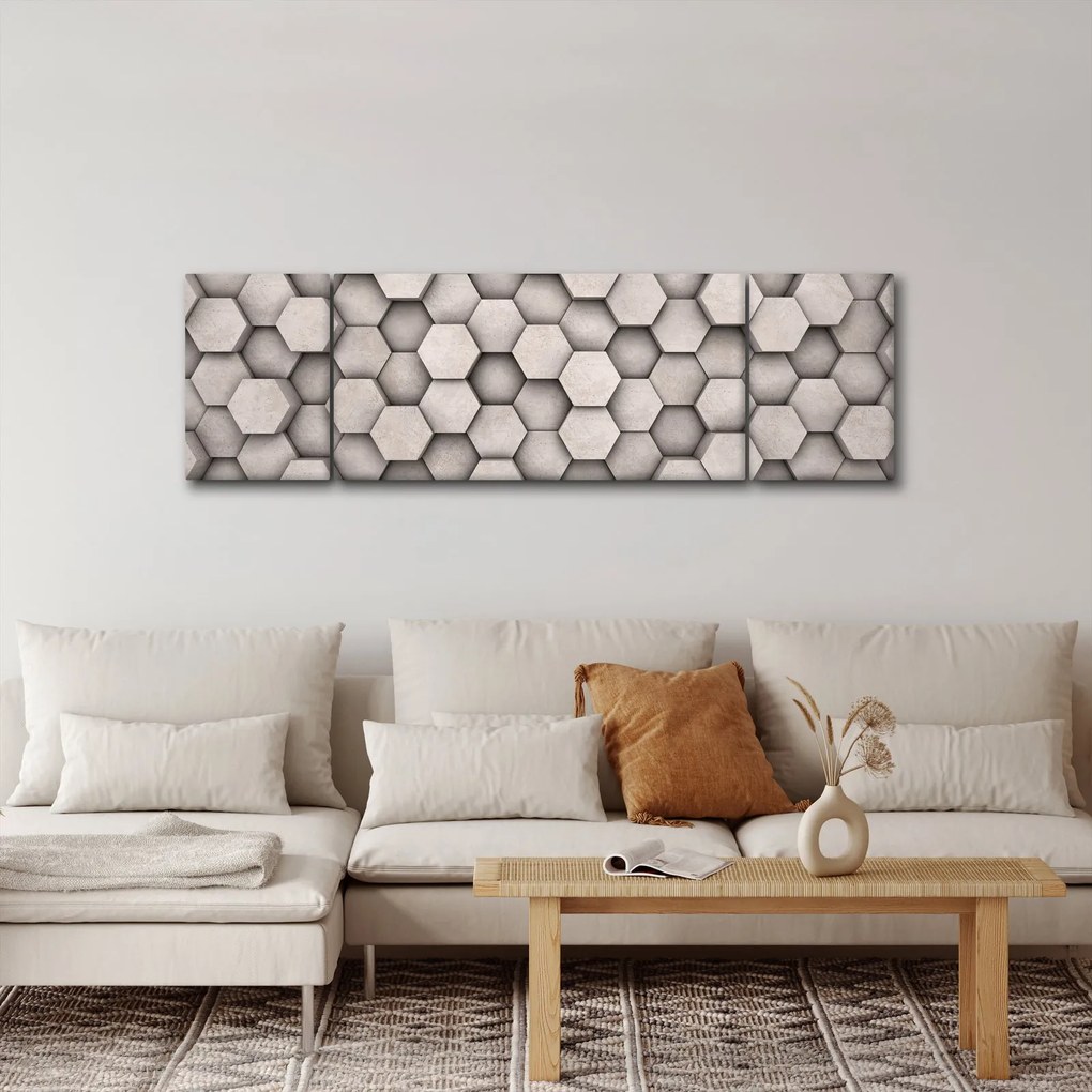 Obraz - Sześciokąty w betonie (170x50 cm)