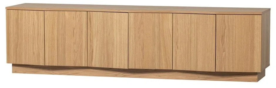 Szafka pod TV z litego drewna dębowego w naturalnym kolorze 200x52x45 cm Zuma – WOOOD