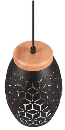 Czarna lampa wisząca ø 15 cm Bidar – Reality