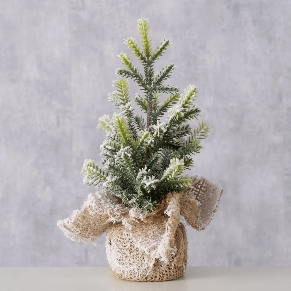 Sztuczna choinka w jutowej doniczce TANNE, 22 cm