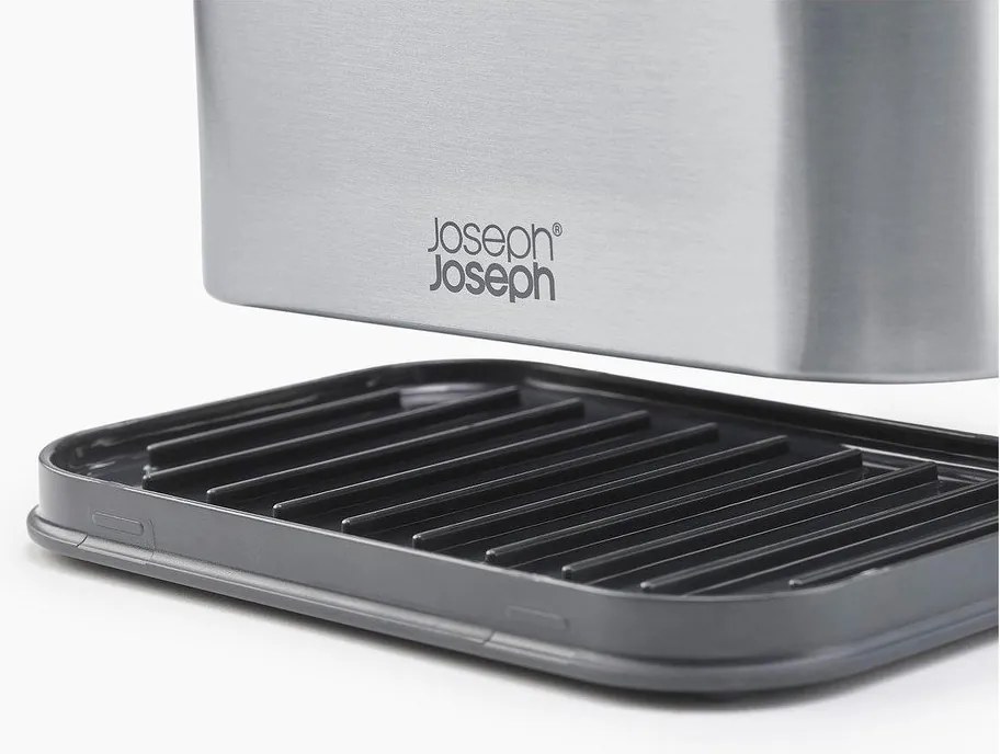 Metalowy stojak na akcesoria do mycia naczyń w kolorze srebra z połyskiem Surface – Joseph Joseph