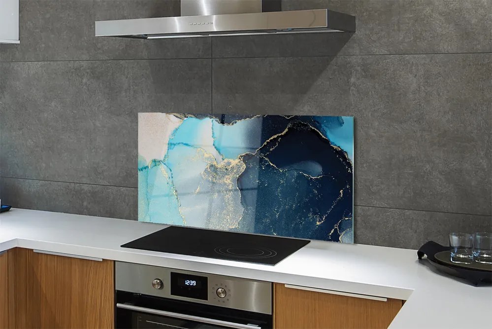 Szkło do Kuchni na Ścianę Nowoczesny Marmur Abstrakcyjny