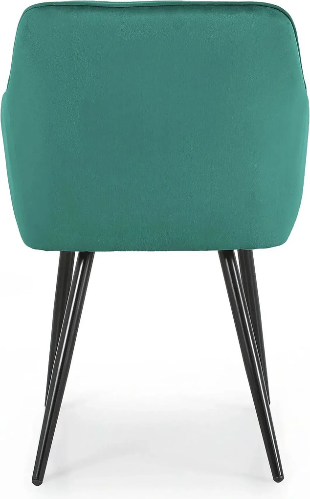 Zestaw 6 zielonych krzeseł tapicerowanych welurem - Lorviano