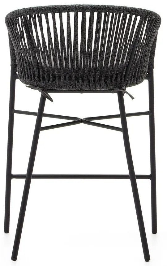 Czarny metalowy/tapicerowany hoker ogrodowy Yanet – Kave Home