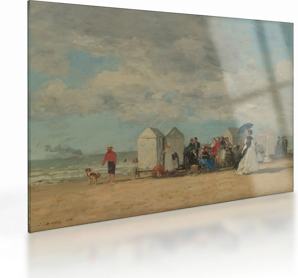 Obraz na szkle - Eugène Boudin, Beach Scene, reprodukcje (70x50 cm)