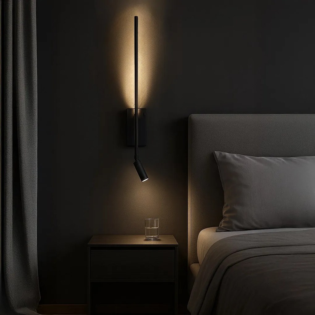 Kinkiet, lampka nocna Torch Czarny 6W+3W 4000K