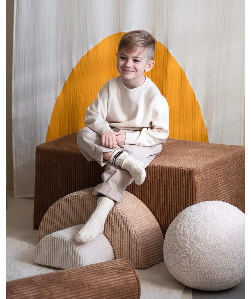 Brązowy sztruksowy piankowy plac zabaw 3 szt. wysokość 37 cm 75x49 cm Rainbow Montessori – Wigiwama