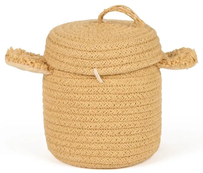 Żółty tekstylny dziecięcy kosz na zabawki ø 13x15 cm Mini Charlie the Chicken – Lorena Canals