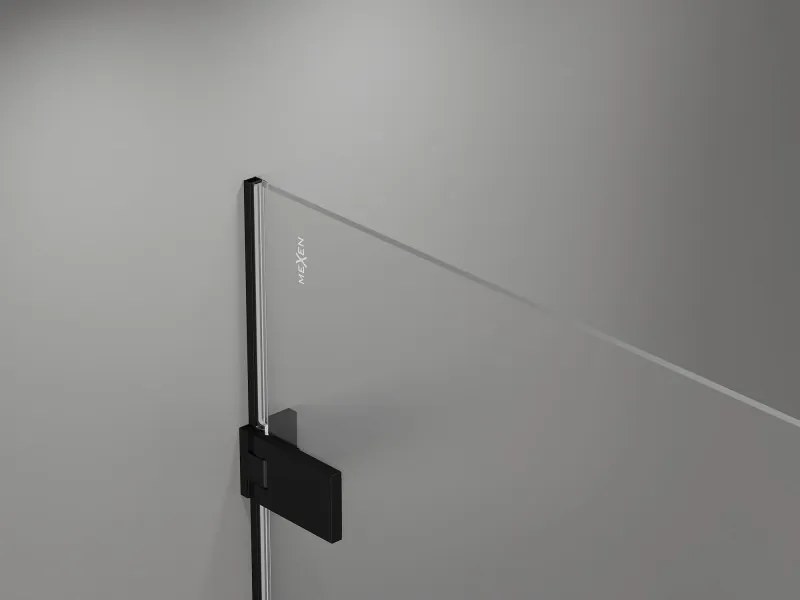 Mexen Lunar-F drzwi prysznicowe składane prawe 90 cm, transparent, czarne - 836-090-000-70-00-P
