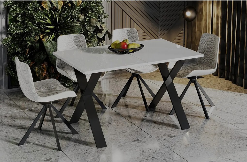 Stół rozkładany X 130(210)x80 biały połysk