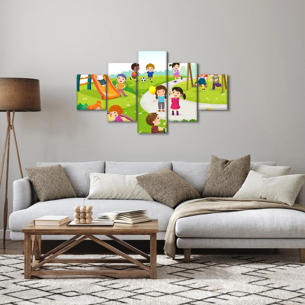 Obraz dziecięcych zabaw w piaskownicy (125x70 cm)