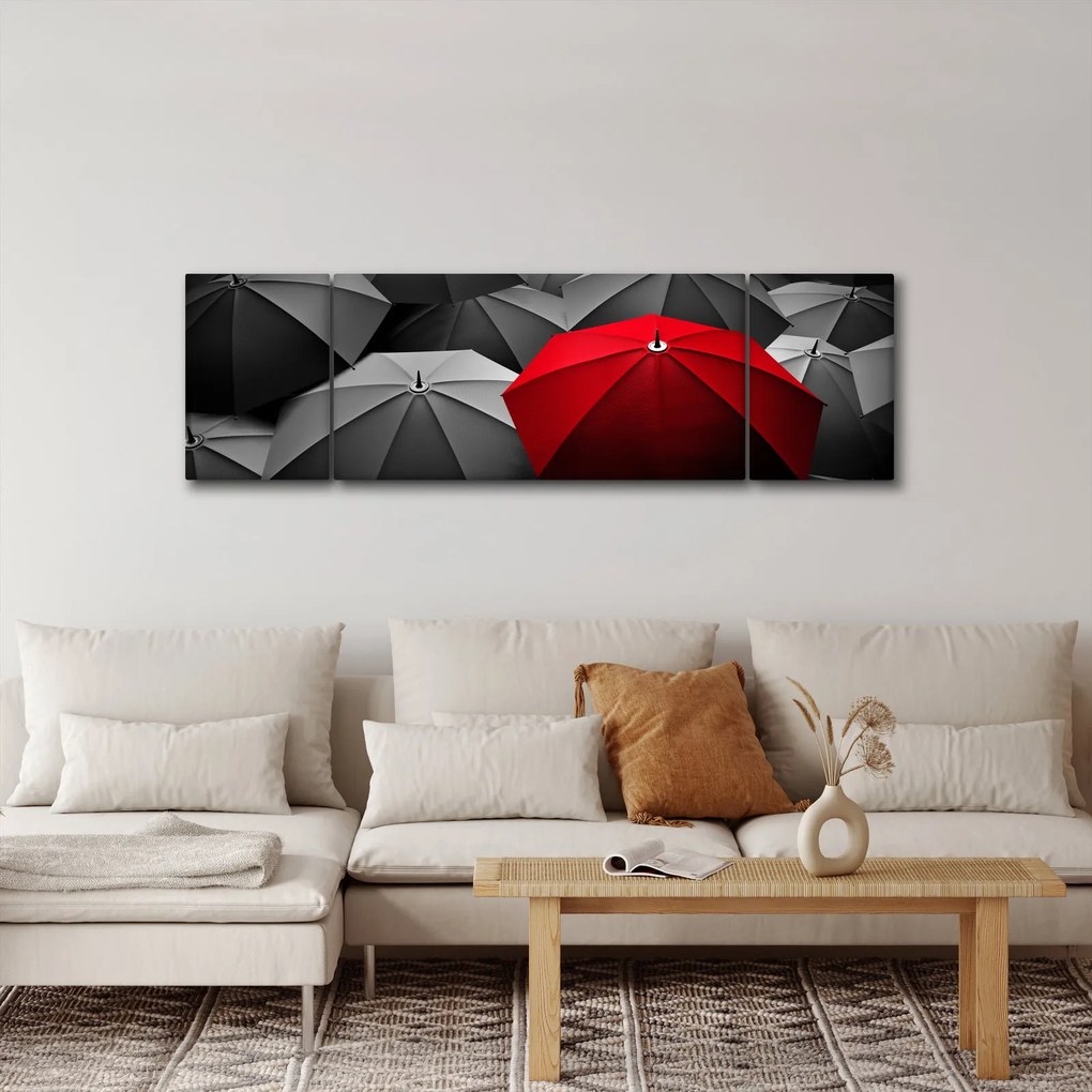 Obraz otwartych parasoli (170x50 cm)