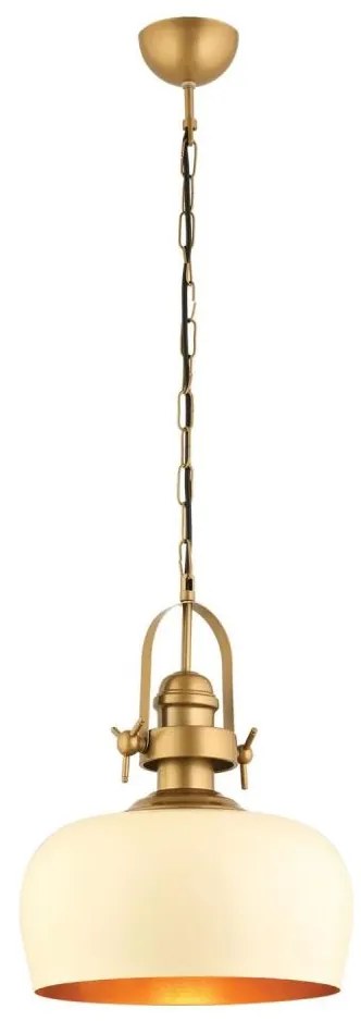 Lampa wisząca na lince MONZA 1xE27/40W/230V Ø 30 cm kremowa/brązowa