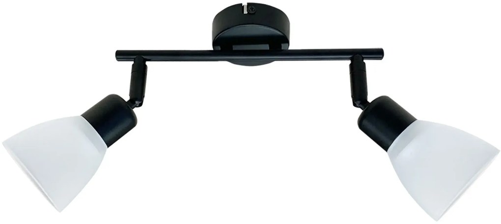 Metalowa lampa sufitowa z 2 szklanymi kloszami czarny + biały Z068 P7-D61