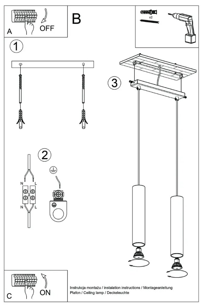 Lampa wisząca LAGOS 2 zielona oliwka SOLLUX  LIGHTING
