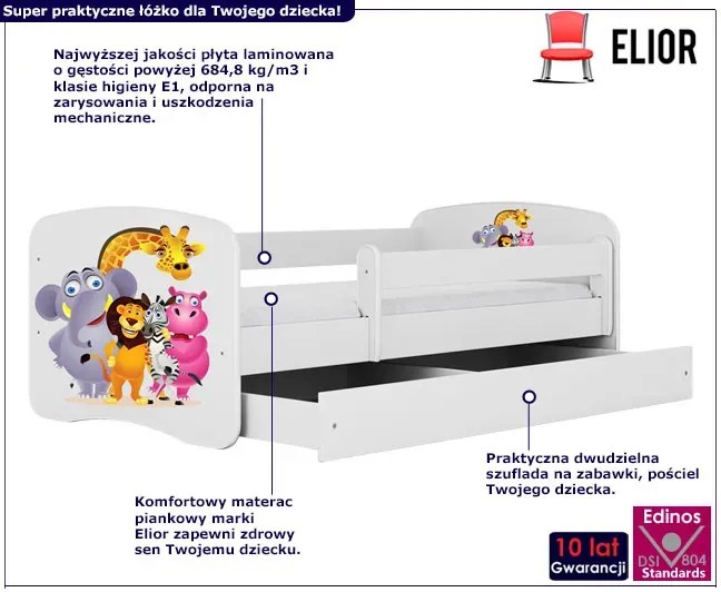 Łóżko dziecięce z barierką mix 80x160 P6-Z44