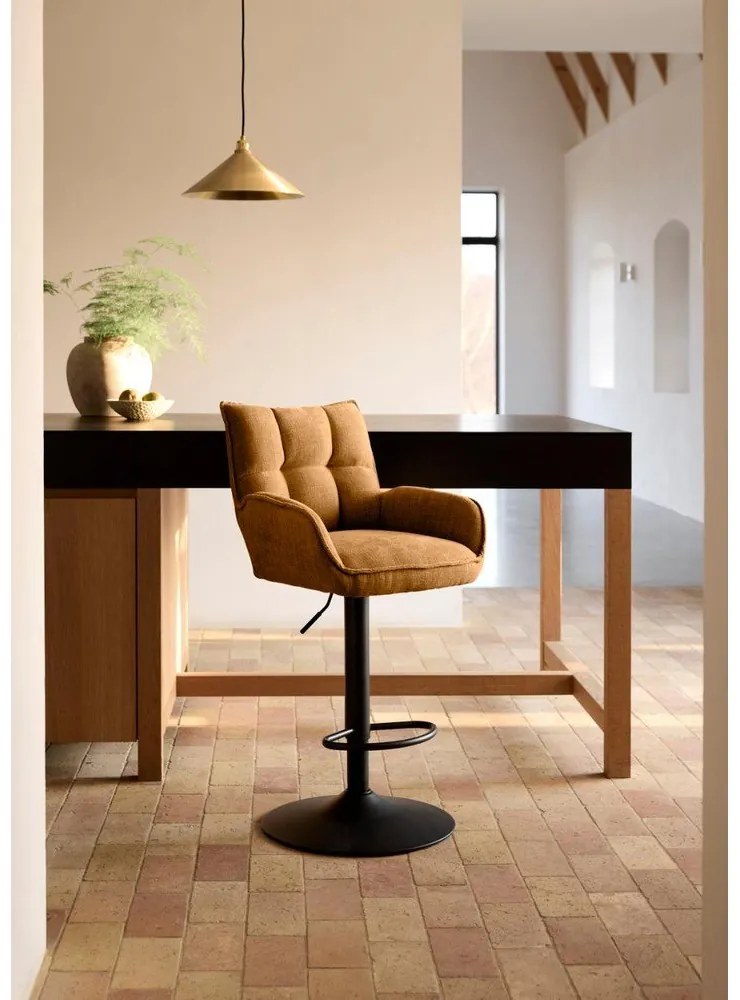 Pomarańczowe hokery z regulowaną wysokością zestaw 2 szt. Marilla – Unique Furniture