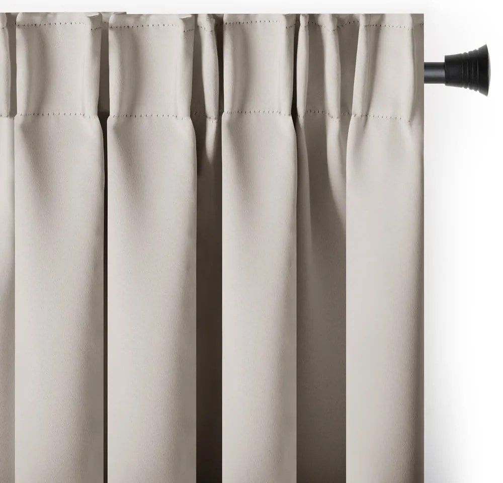 Beżowa zaciemniająca zasłona termiczna 140x270 cm Pleat – Restilo