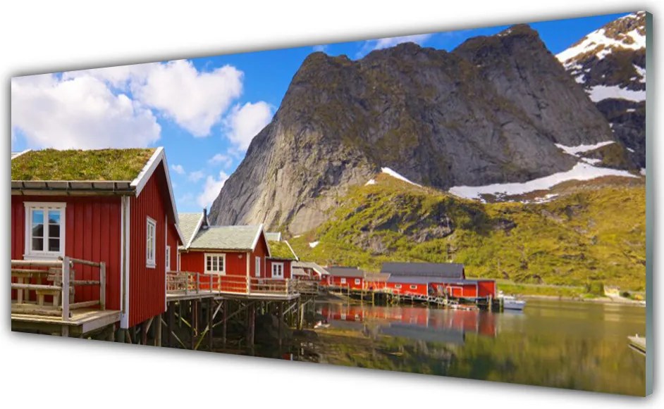 Panel Szklany Osada nad Górskim Jeziorem