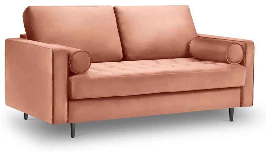 Różowa aksamitna sofa Milo Casa Santo, 174 cm