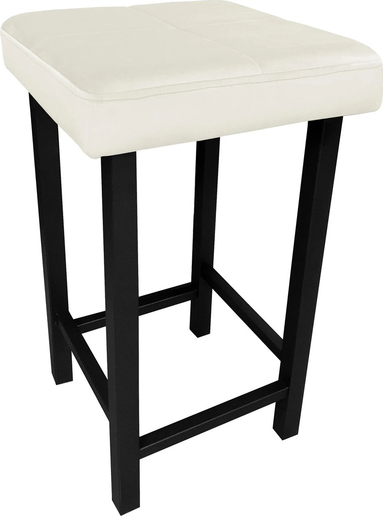 Taboret KLASYK tkanina Welur stelaż metalowy : Kolor Stelaża - Czarny , Kolor tkaniny - VELVET - MG50, Typ tkaniny - Velvet, Wysokość - 60 cm