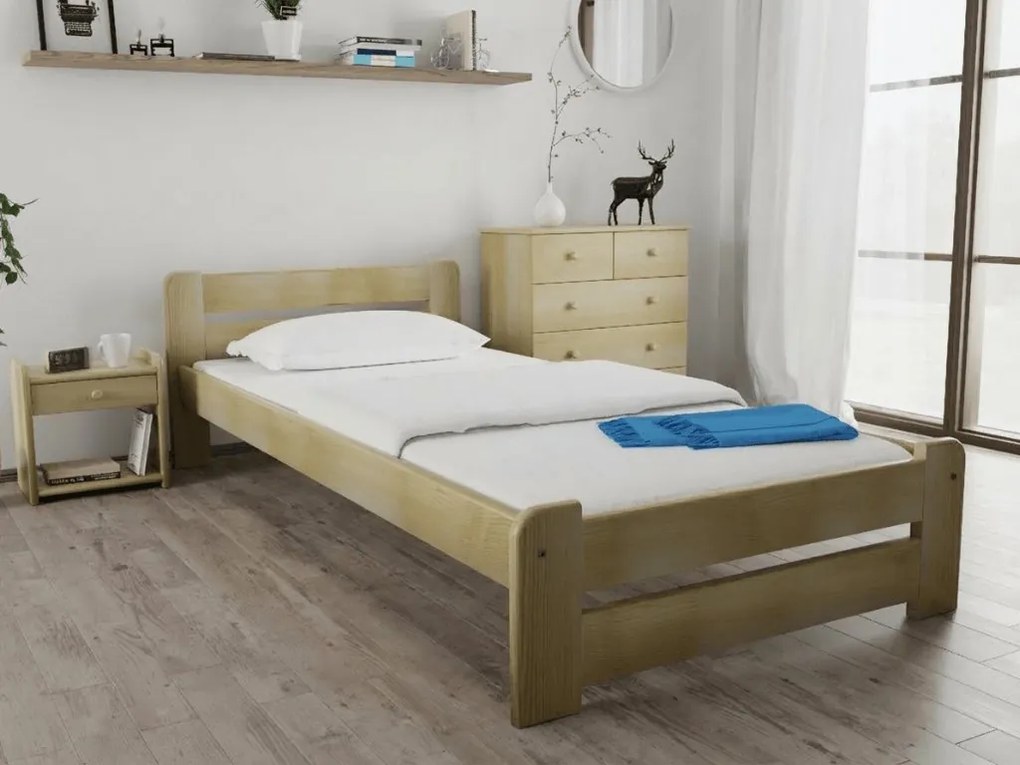 Łóżko Laura 90 x 200 cm, sosna Stelaż: Ze stelażem listwowym rolowanym, Materac: Bez materaca