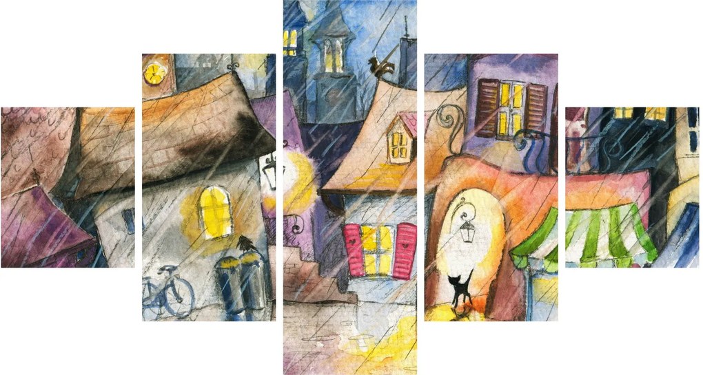 Obraz - Deszczowy wieczór (125x70 cm)