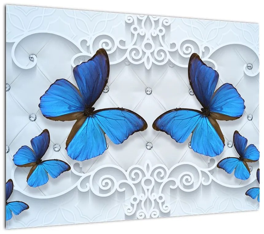 Obraz - Niebieskie motyle (70x50 cm)