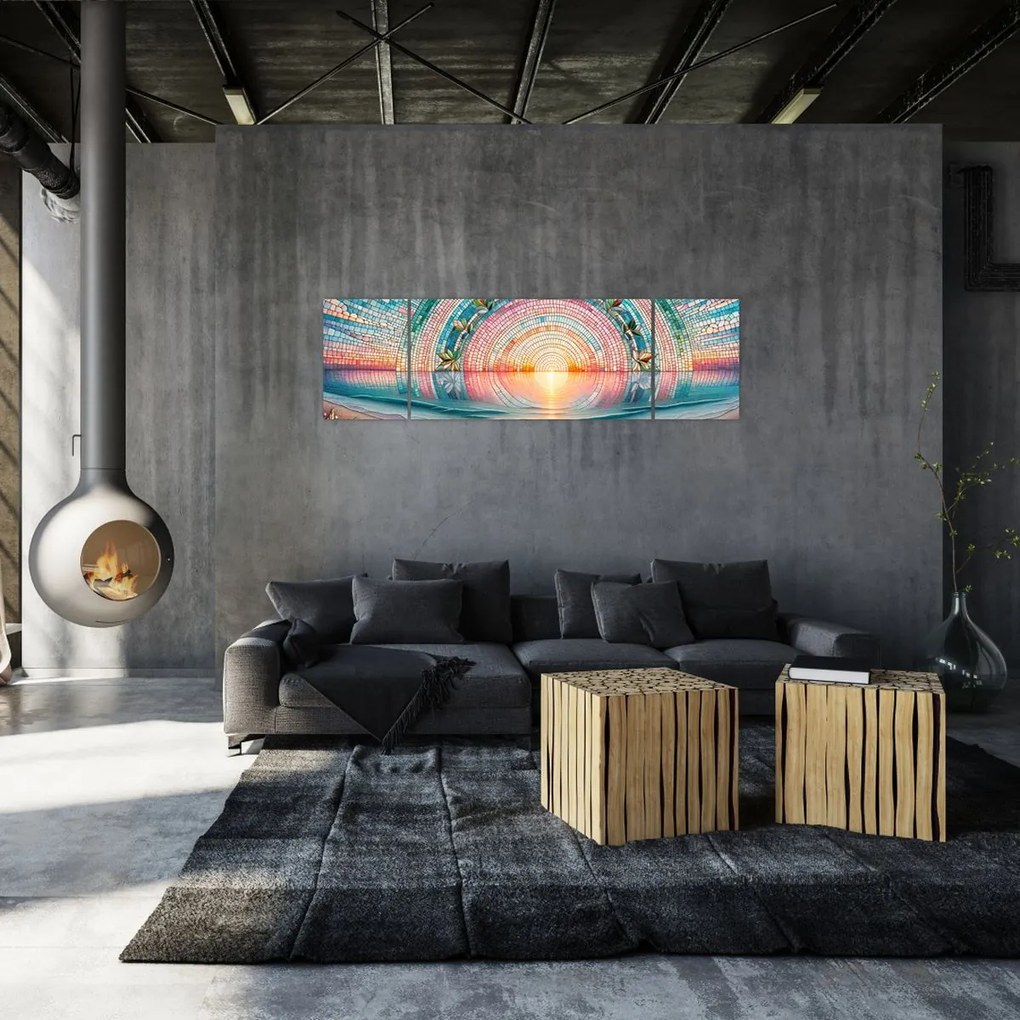 Obraz – Mozaika zachodzącego słońca (170x50 cm)