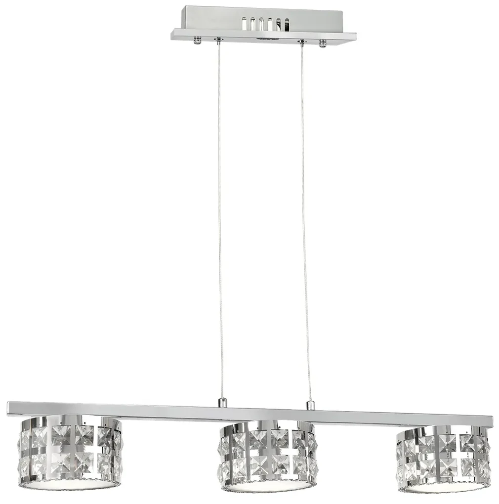 LAMPA WISZĄCA SREBRNA, Z KRYSZTAŁAMI ALEX 3X5W LED