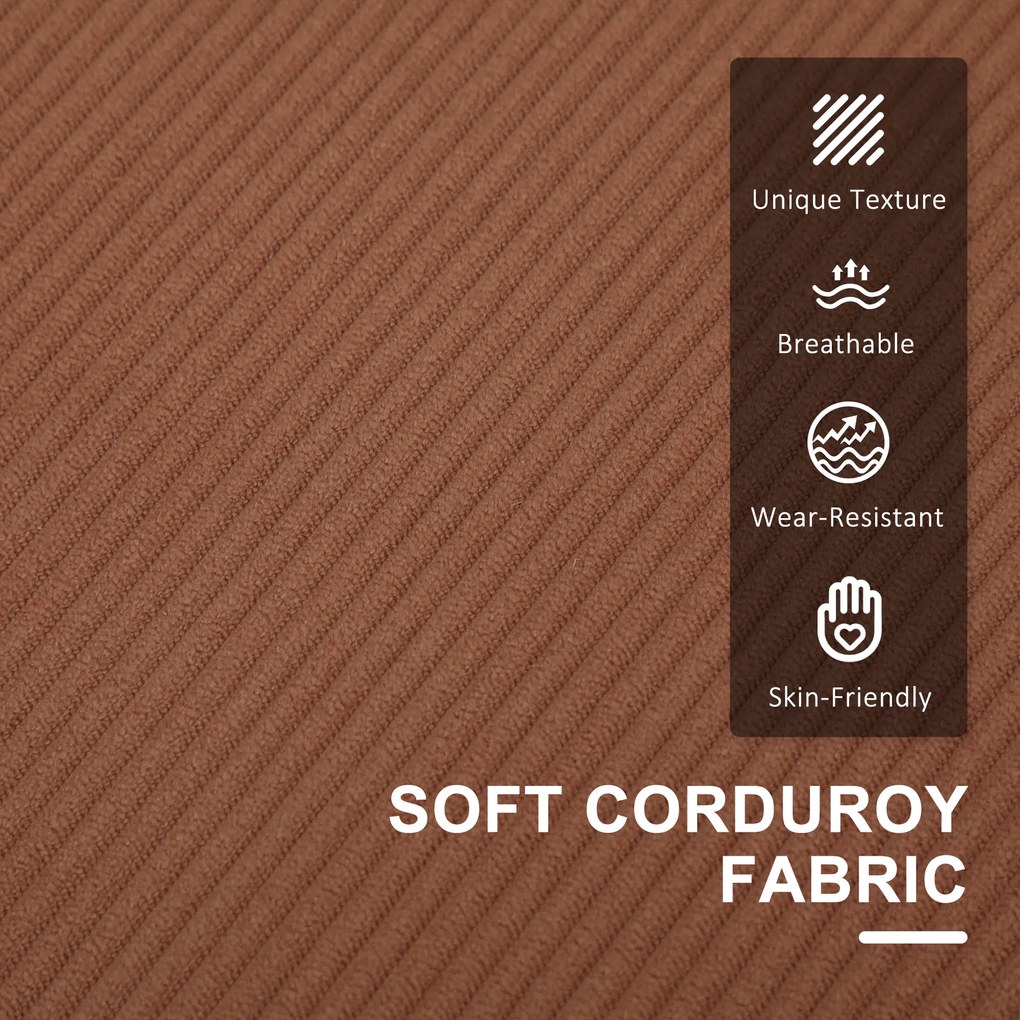 HOMCOM Sofa dwuosobowa z przestrzenią do przechowywania i solidnymi drewnianymi nogami, do salonu, sypialni, 117 x 63 x 79 cm, Różowy