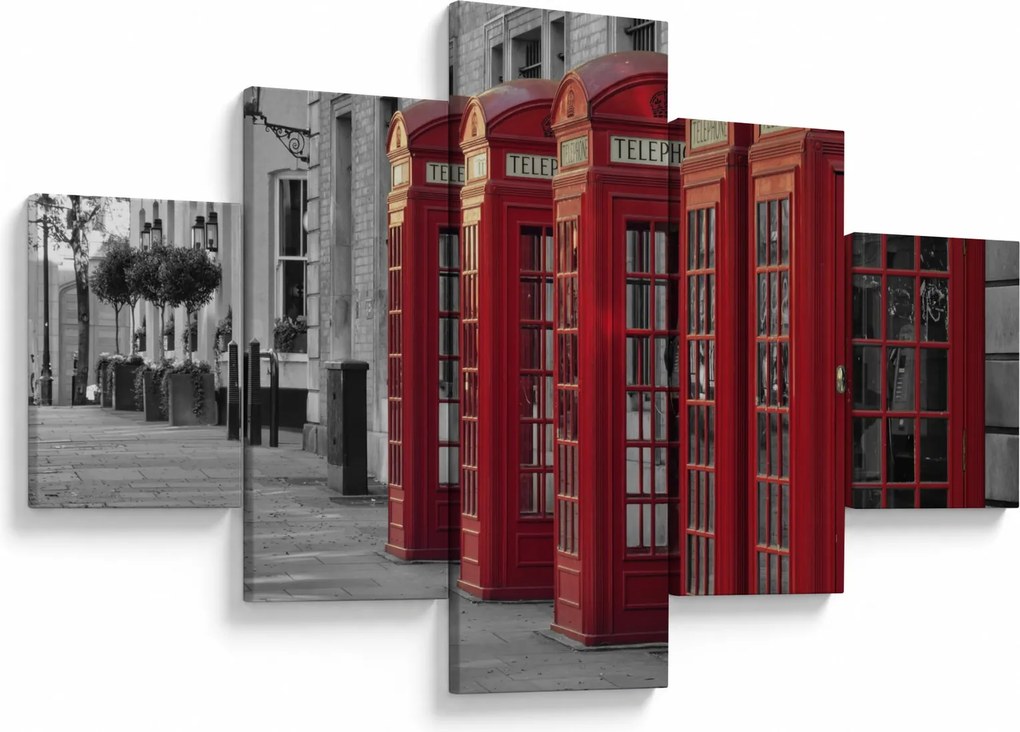Obraz - Budki telefoniczne w Londynie (125x70 cm)
